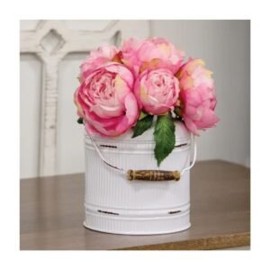 distressed-white-flower-garden-bucket