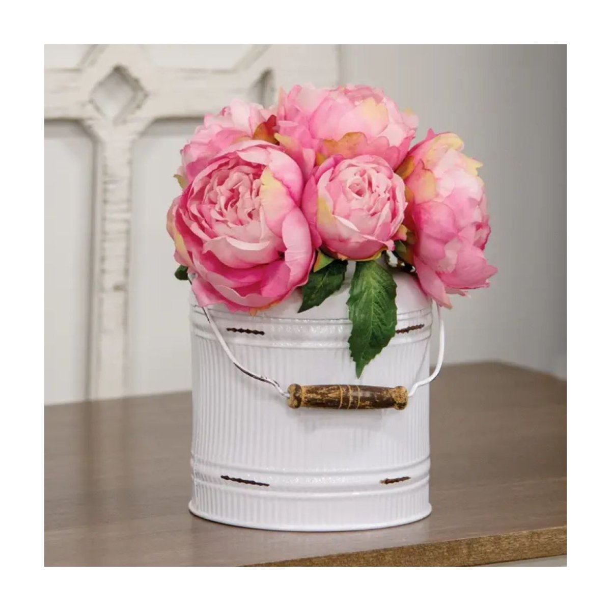 distressed-white-flower-garden-bucket