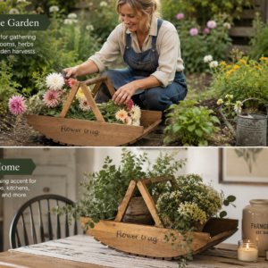 wooden flower trug