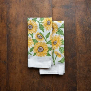 sunflower kitchen towel folded view