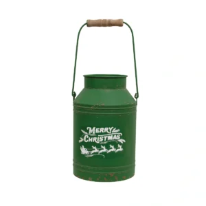 merry-christmas-green-metal-milk-can
