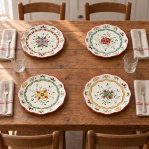 provence floral salad plates set of 4 of on country table