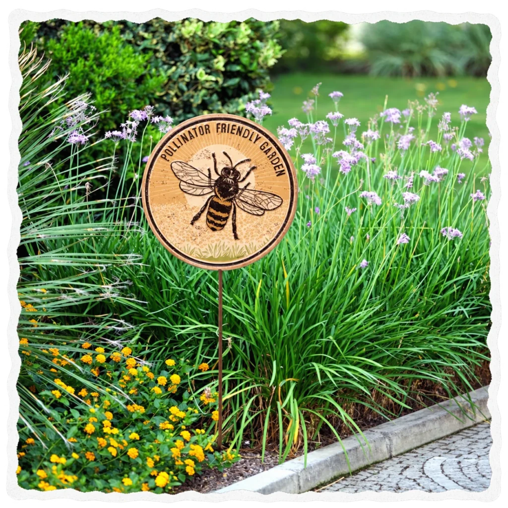 bee sgarden sign torn paper