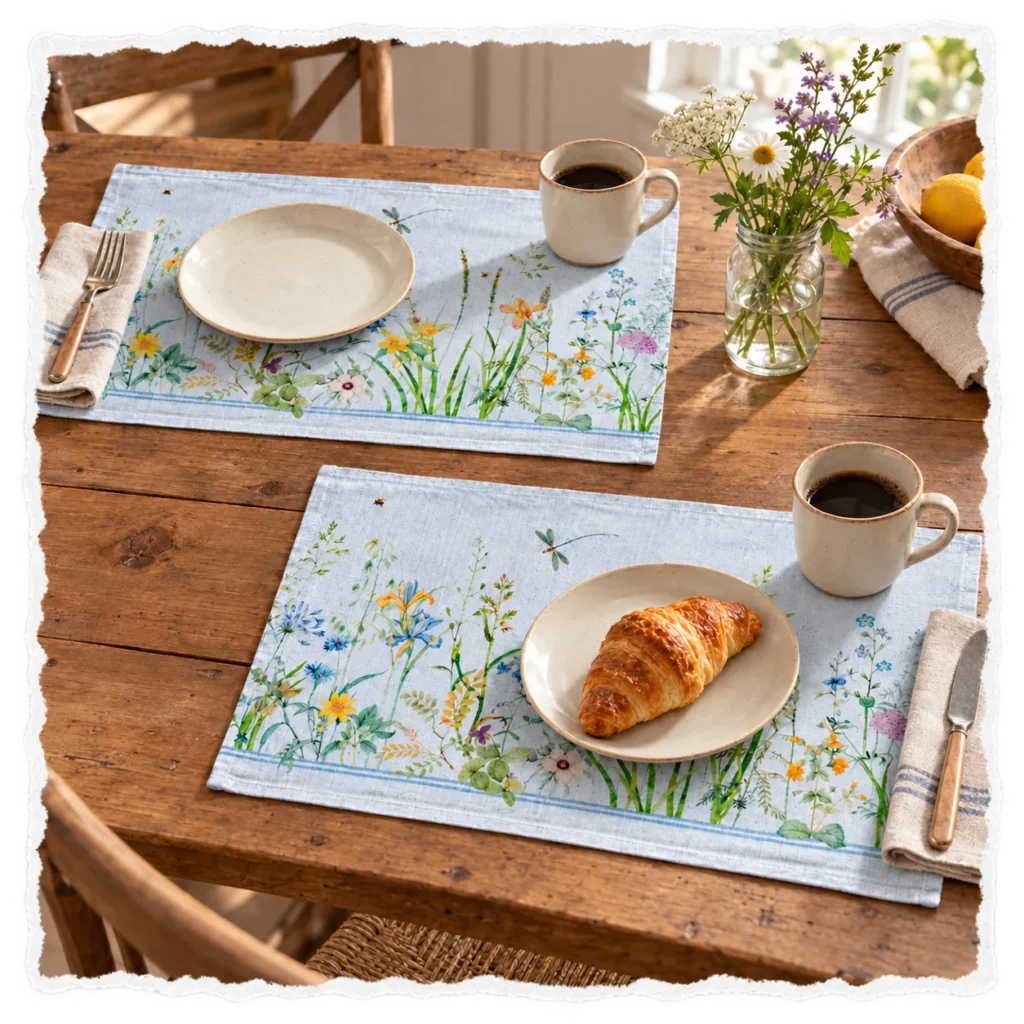 fleurs de mai placemats torn paper
